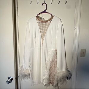 FASHION NOVA 
Trust Fund Please Mini Dress - White